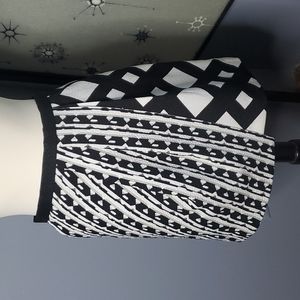 Peter Pilotto For Target Black & White Geometric Print Skirt Sz 6